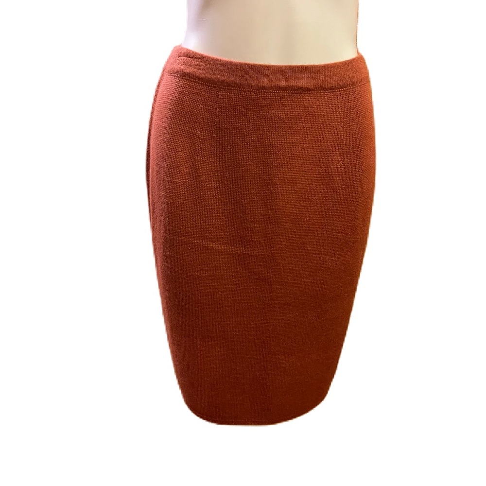 Peruvian connection baby alpaca orange knit skirt
